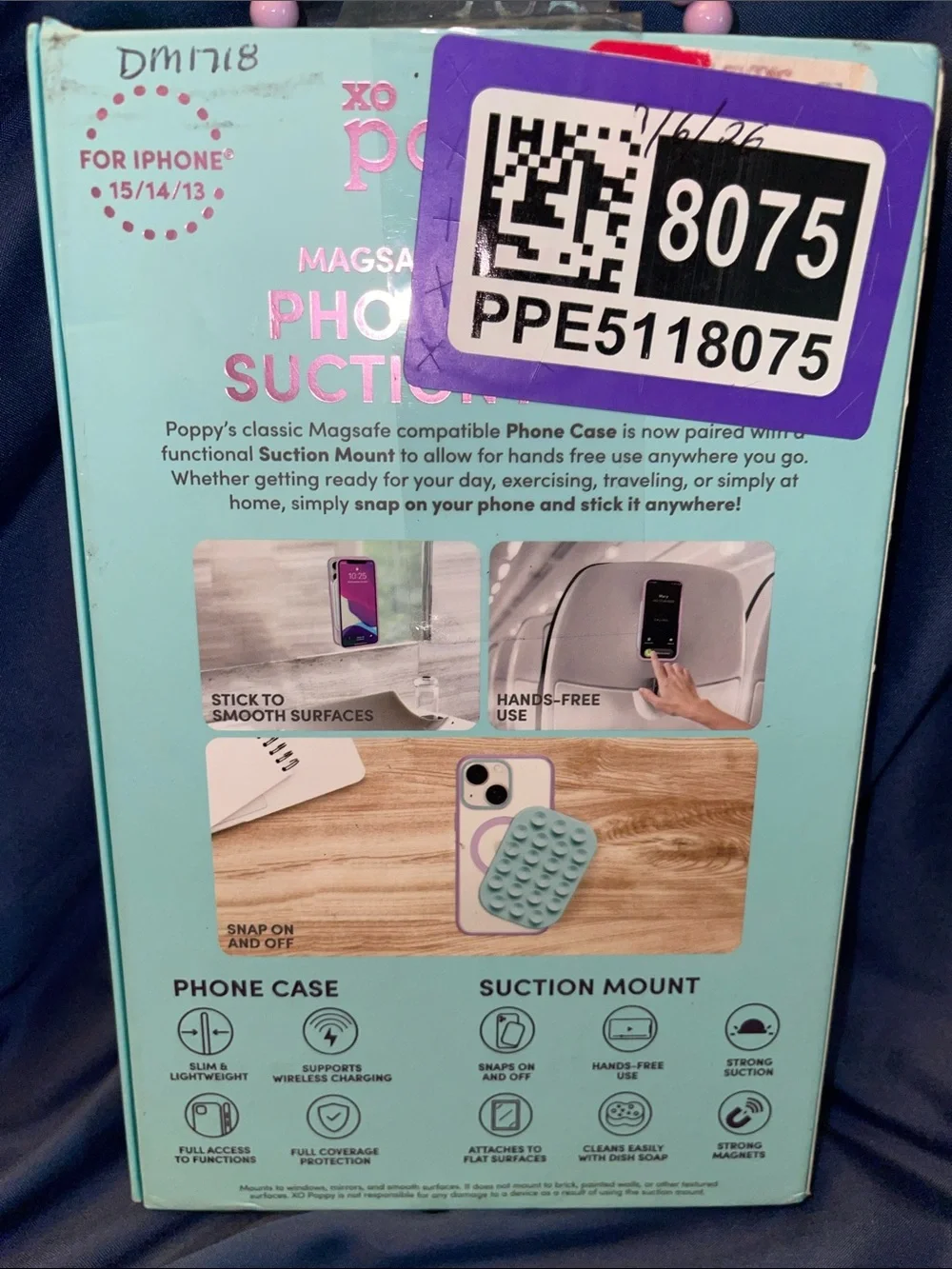 2-in-1 MagSafe-Compatible Phone Case & Suction Mount - Mint Pink